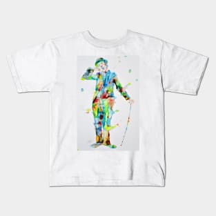 CHARLIE CHAPLIN watercolor portrait .8 Kids T-Shirt